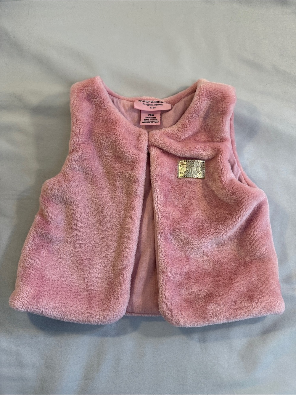 Juicy Couture Pink Fuzzy Vest for Kids